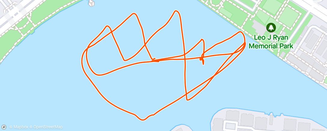 Map of the activity, Evening Surfing