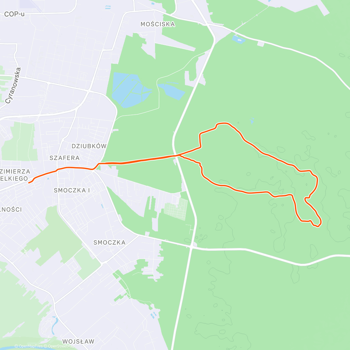 Map of the activity, Lunch Run