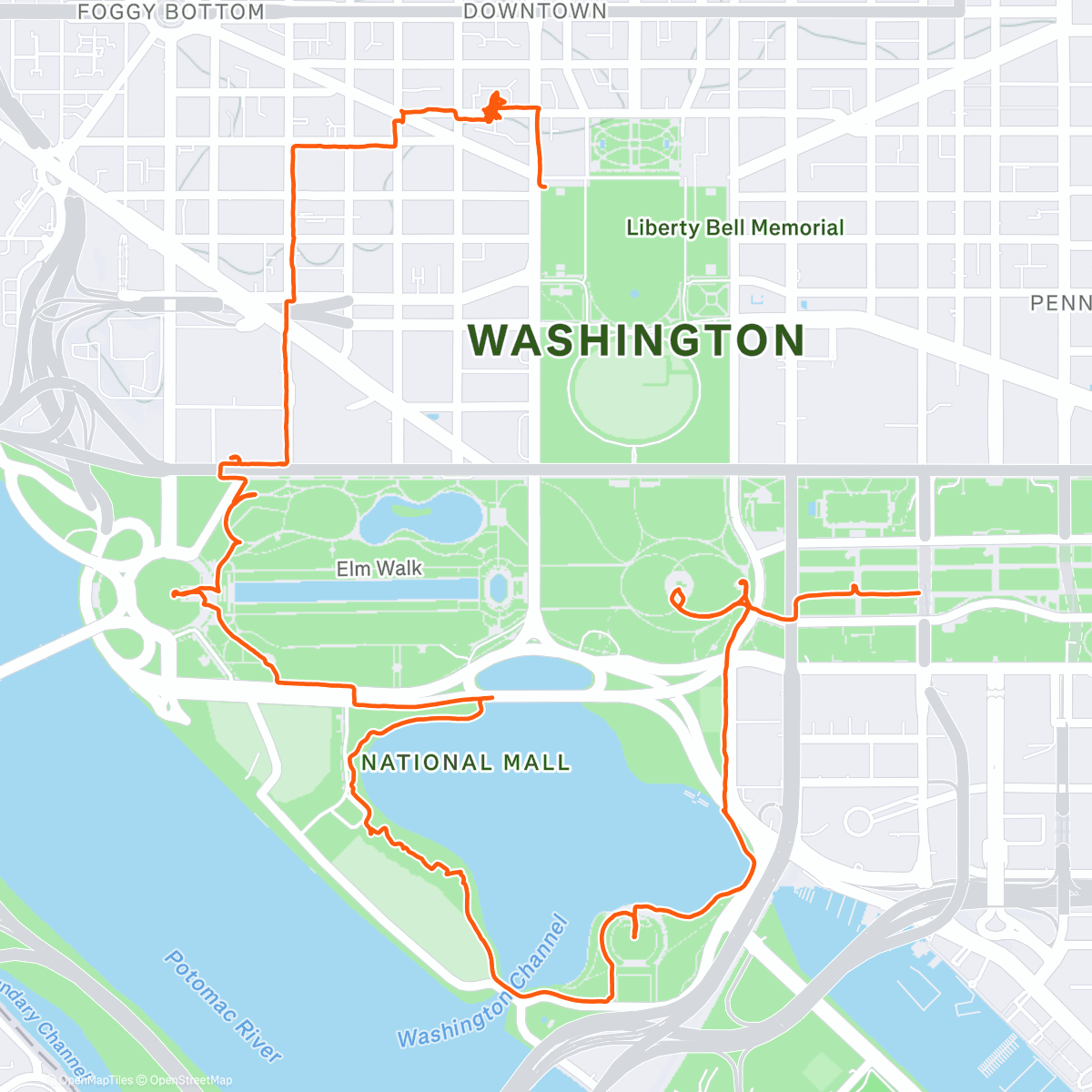 Карта физической активности (Washington DC exploring with the family 🦅)