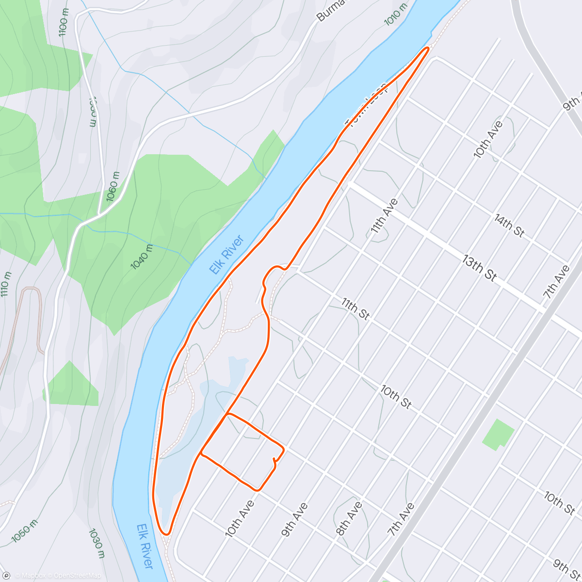 Map of the activity, Morning Loop