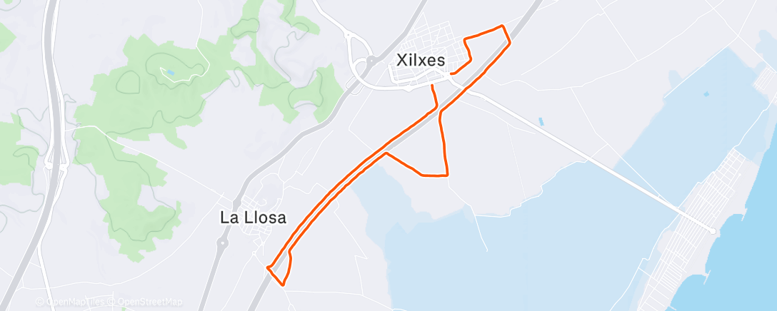 Map of the activity, Carrera por la tarde