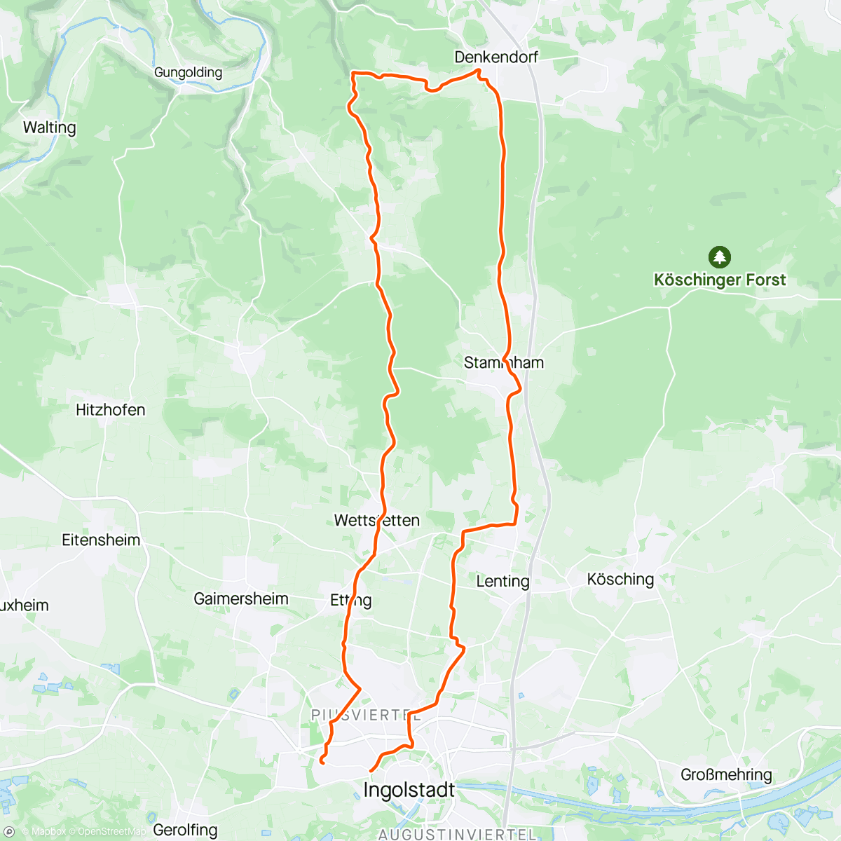 Map of the activity, Road to rehab - first climb