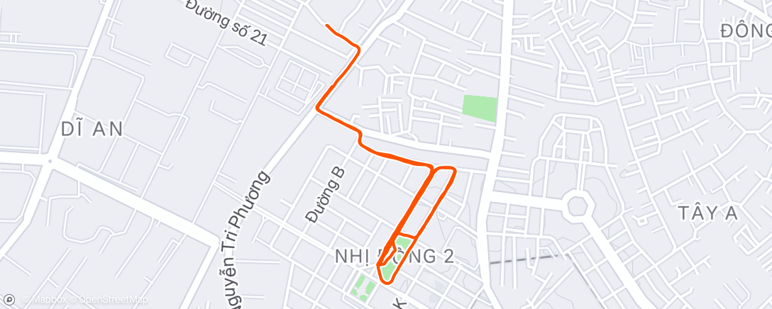 Map of the activity, Morning Run