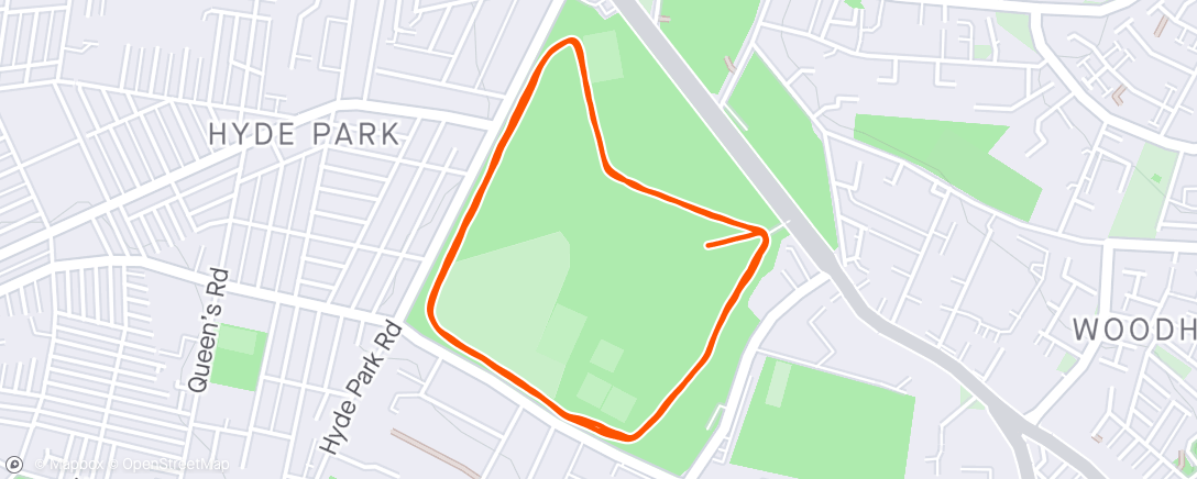 Map of the activity, WHM parkrun