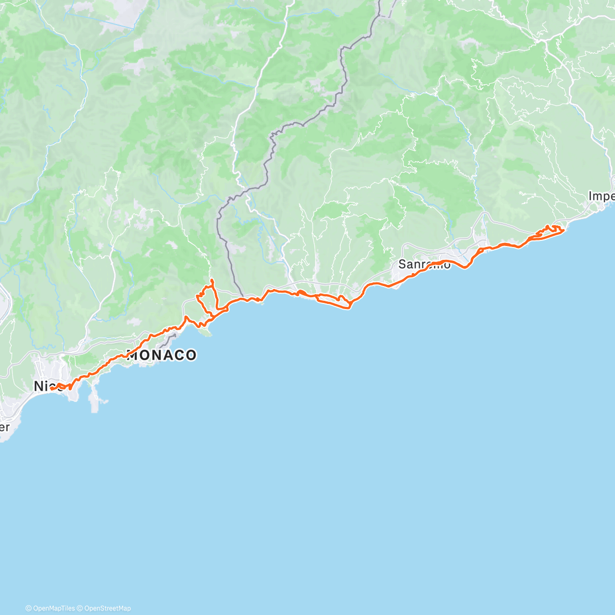 Map of the activity, Cyclisme