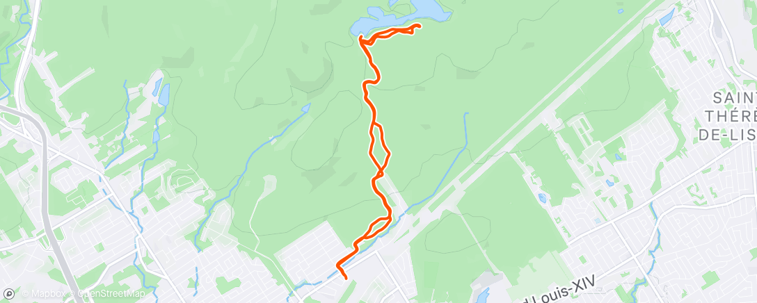 Map of the activity, Afternoon Trail Run