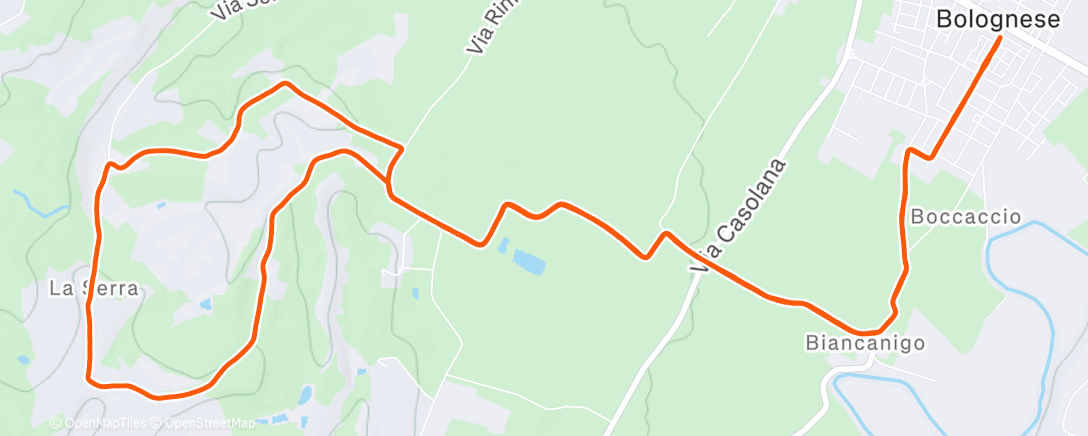 Map of the activity, Giro della Serra