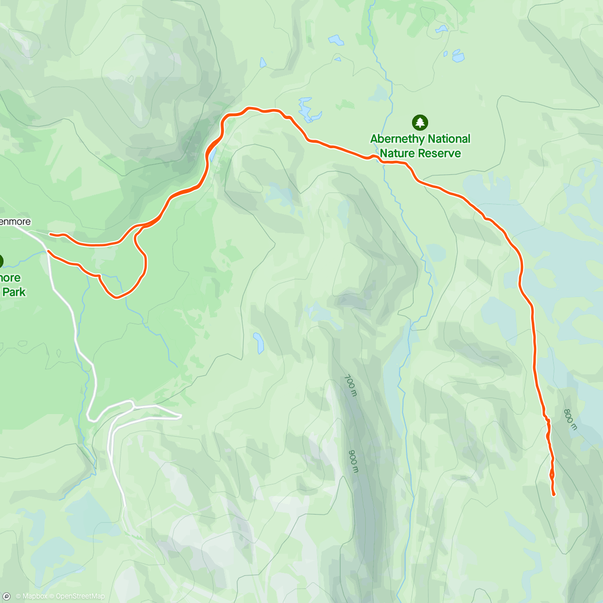 Map of the activity, Bynack more