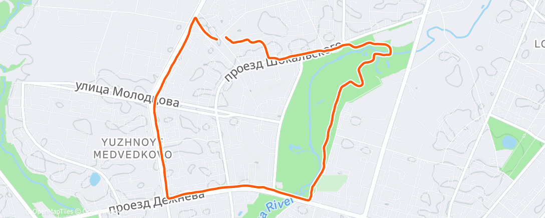 Map of the activity, Вечерний забег