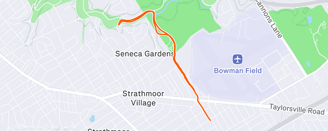 Map of the activity, Afternoon Run