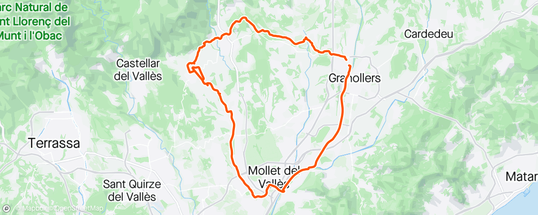 Mapa da atividade, Bicicleta de montaña matutina