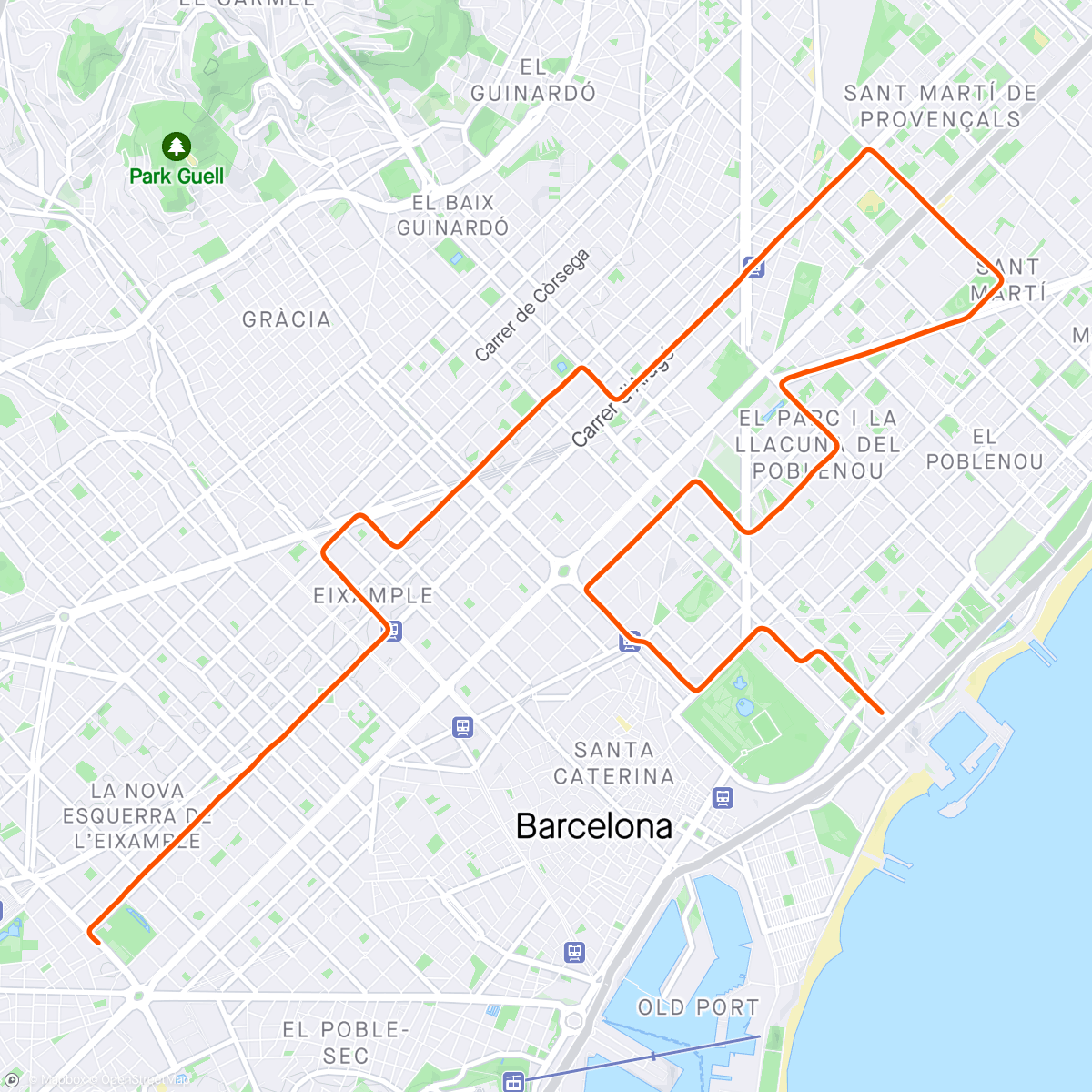 Map of the activity, ROUVY - La Vuelta 2023 | Stage 1 - Barcelona