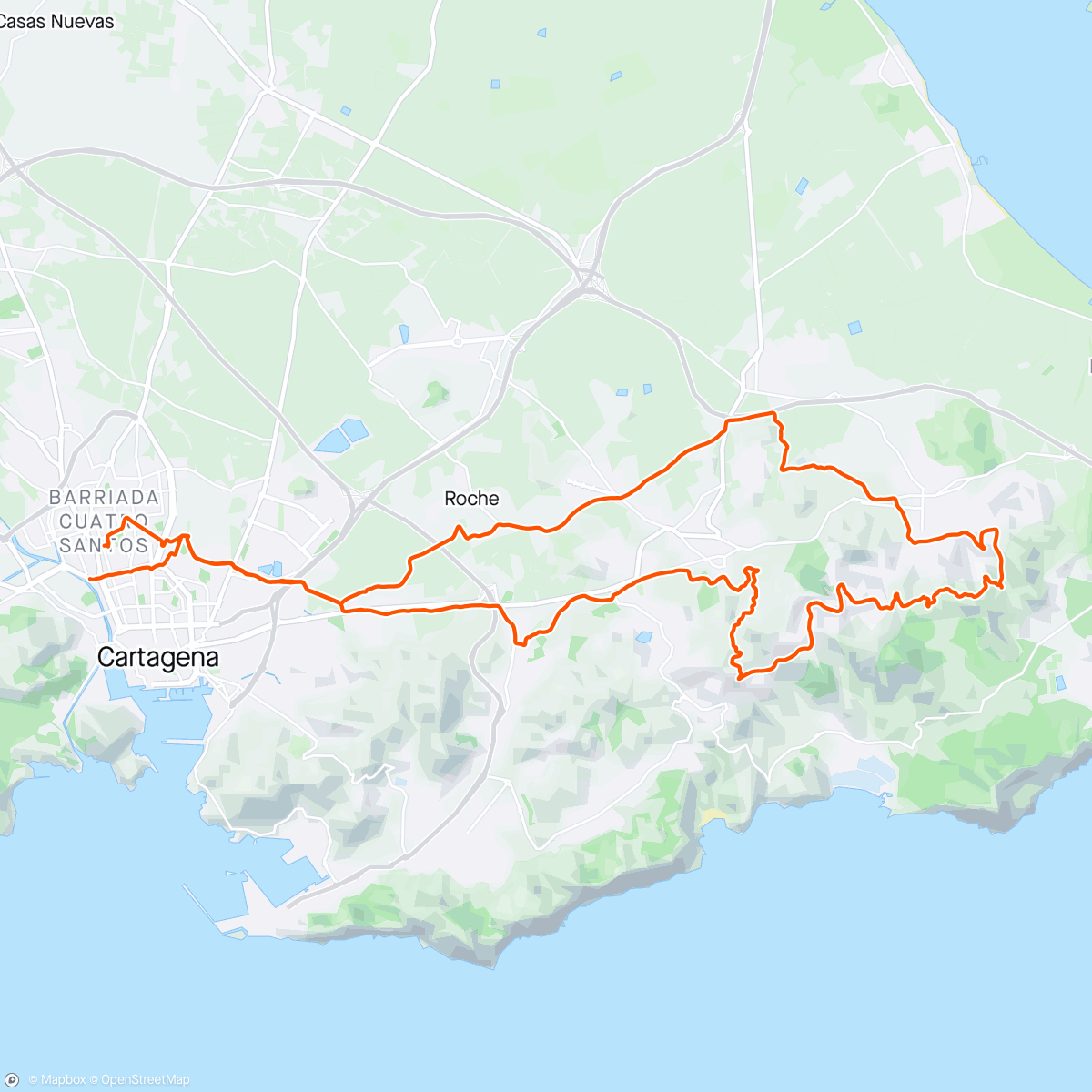 Map of the activity, Cartagena - El 33 - Trasera Molinos - Peña del Águila - El Lirio - Cartagena