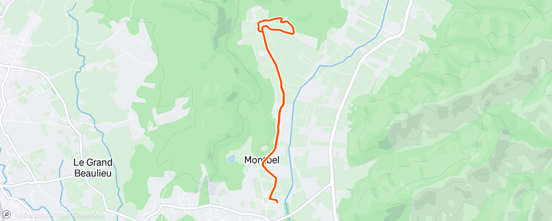 Map of the activity, Course à pied dans l'après-midi