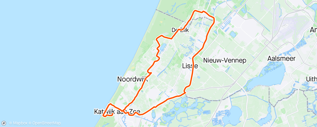 Map of the activity, Zondags rondje Bennebroek 💨🚴🏻‍♂️☀️