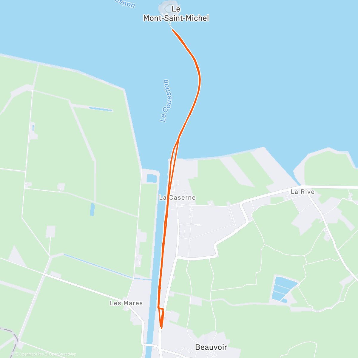 Map of the activity, Course à pied dans l'après-midi