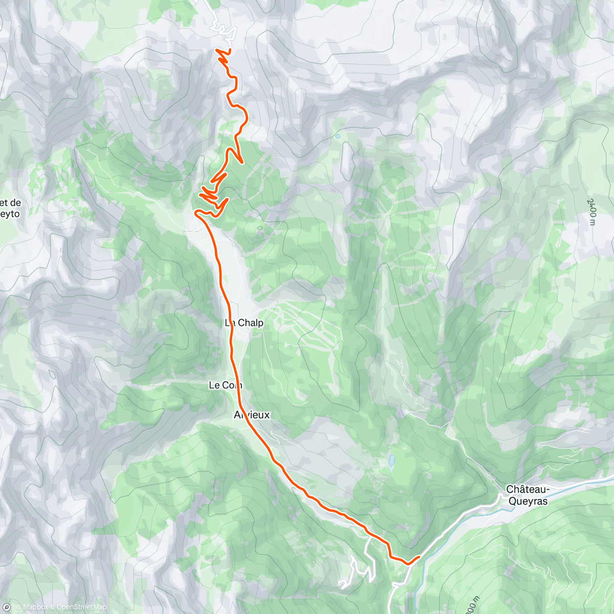 Map of the activity, Wattbike Col d'Izoard