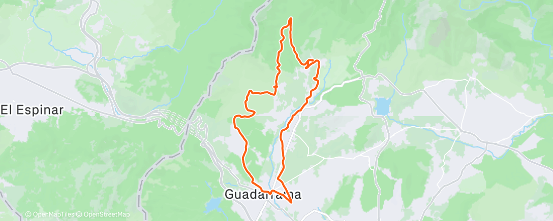 Map of the activity, Bicicleta por la tarde