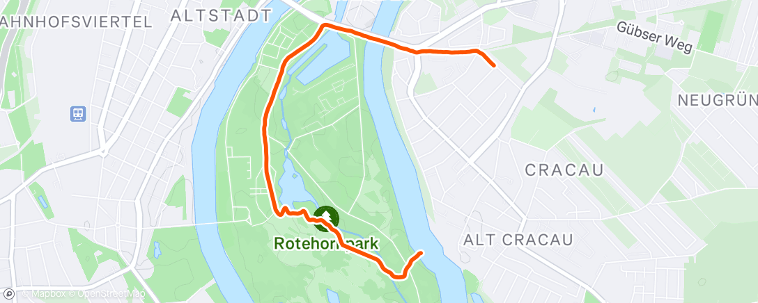 Map of the activity, Afternoon Run