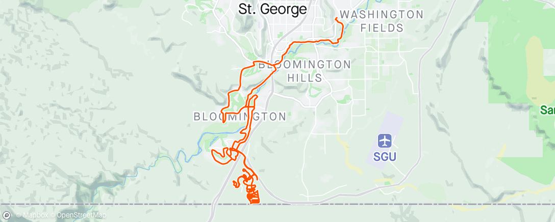 Mapa de la actividad (05/22/2024 St. George, Utah)