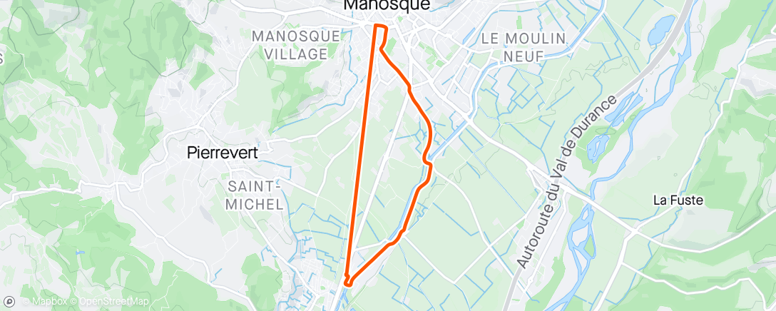 Map of the activity, Sainte-Tulle trajet aller-retour