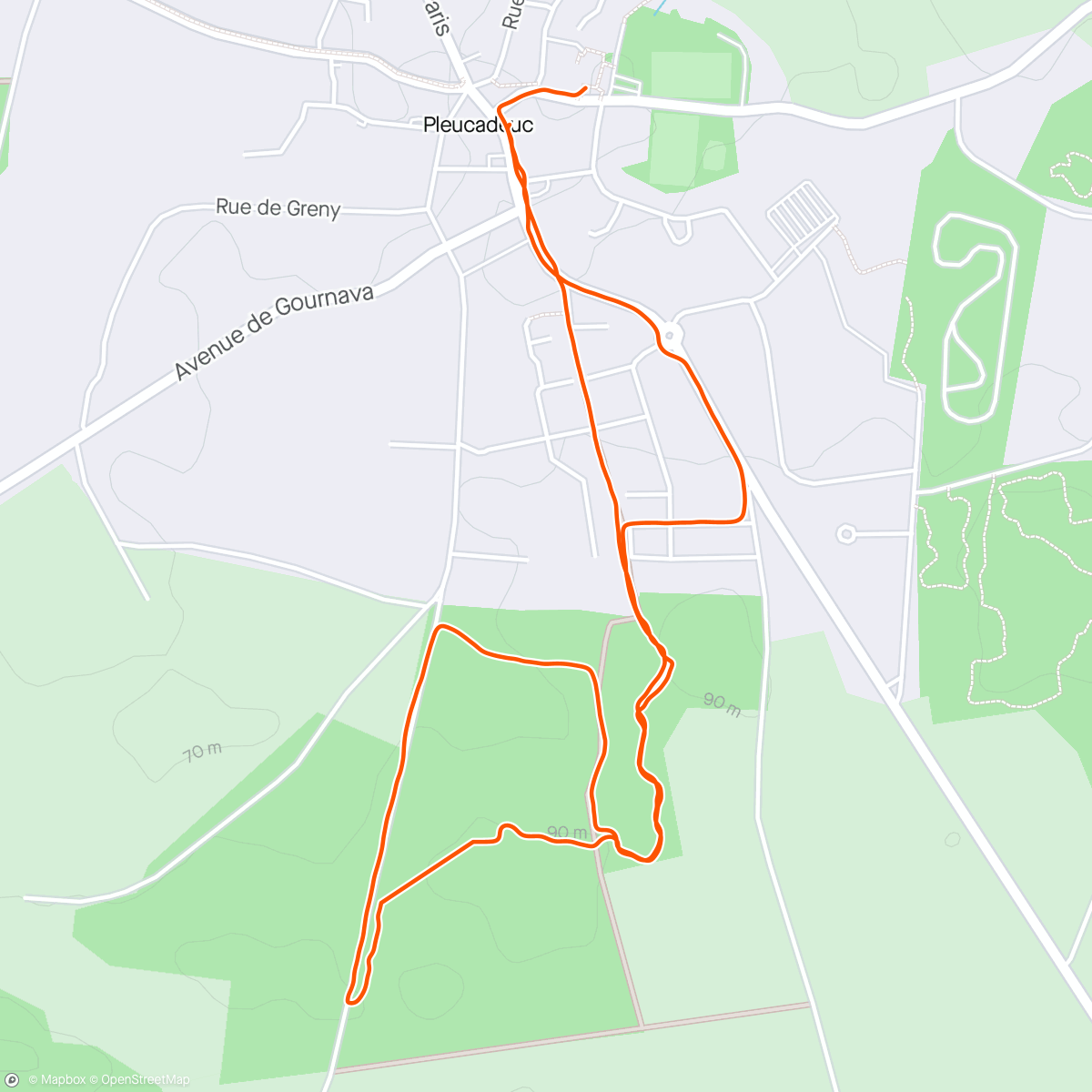 Map of the activity, Footing tranquille