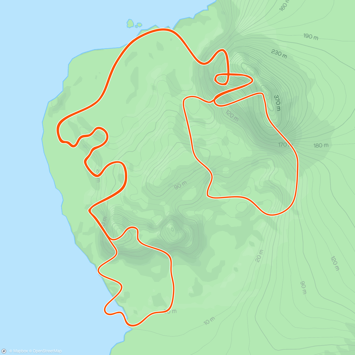 Mapa da atividade, Zwift - Anaerobic Endurance 4 x 60sec in Watopia