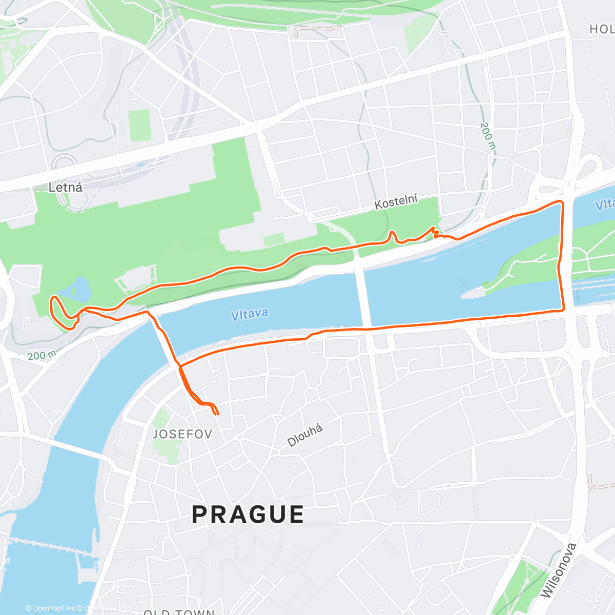 Map of the activity, Morning Run