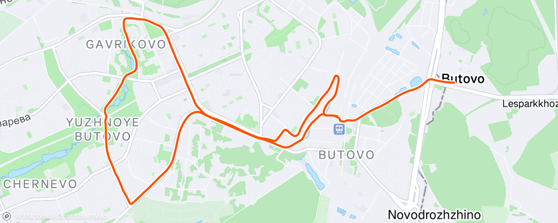 Map of the activity, Утренний забег