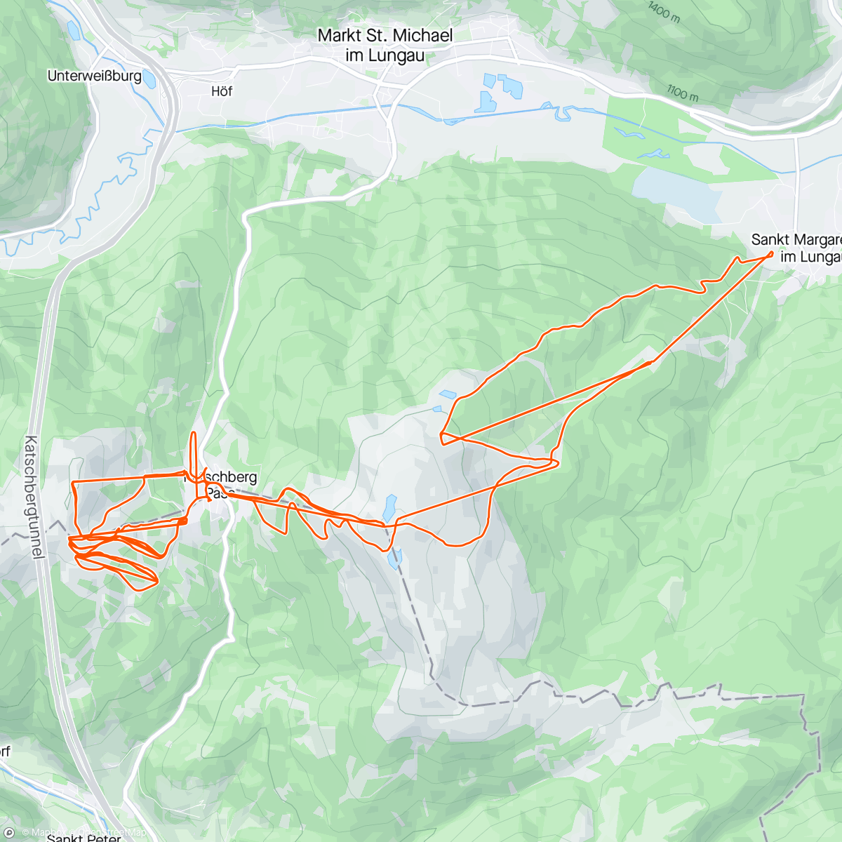 Map of the activity, Katschberg + Aineck - day #2
