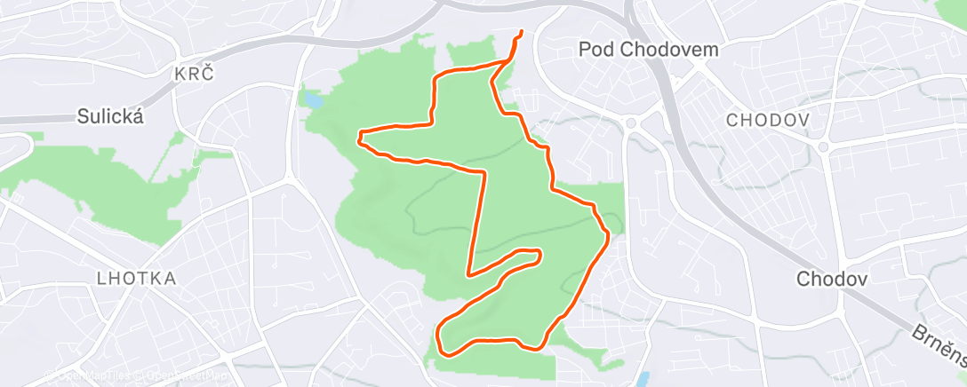 Map of the activity, Afternoon Run