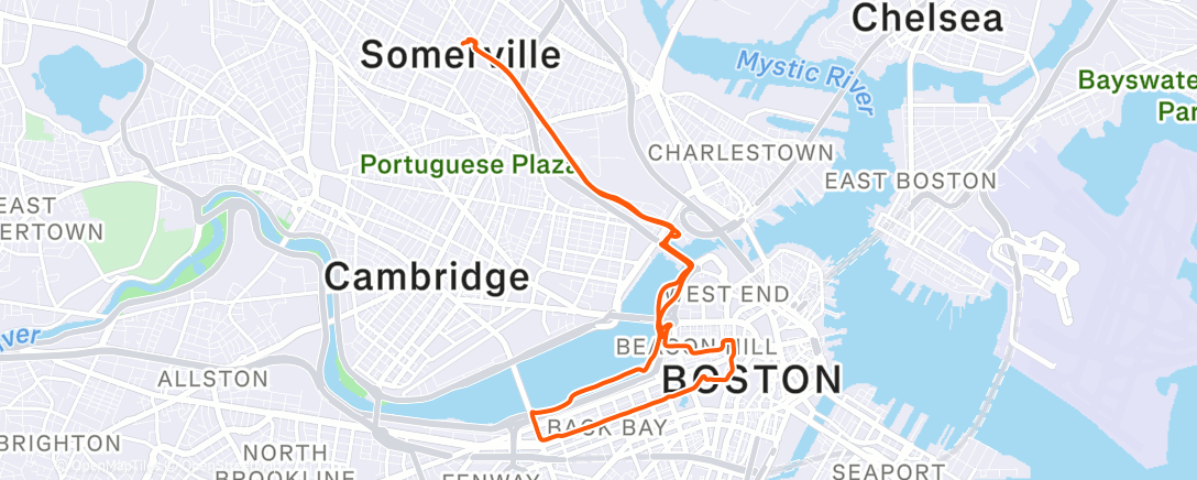 Map of the activity, Lunch Ride