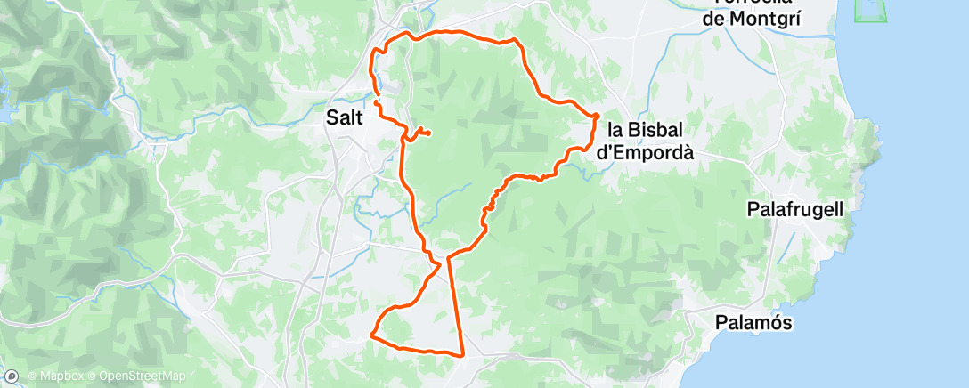 Map of the activity, Lunch Ride