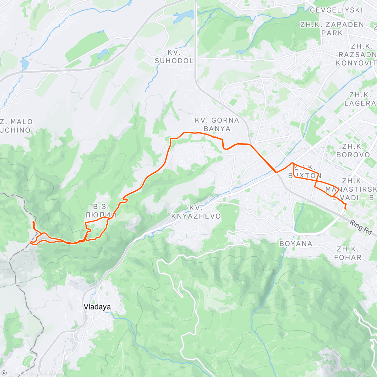 Map of the activity, Afternoon Ride