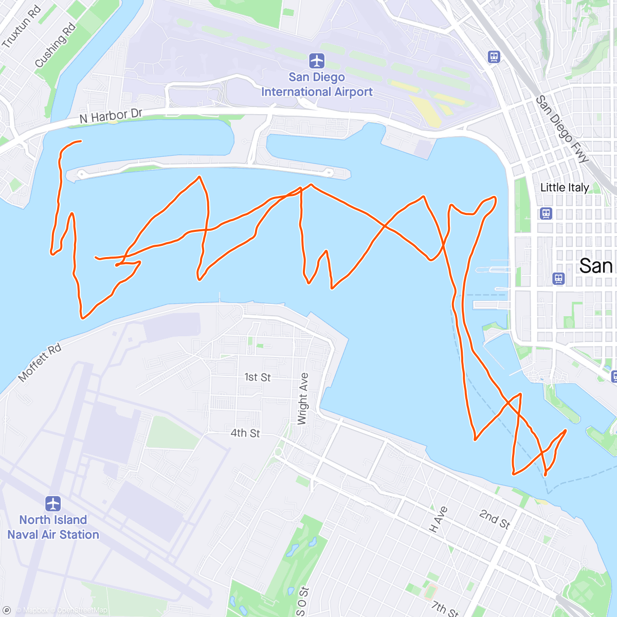 Map of the activity, Sailing