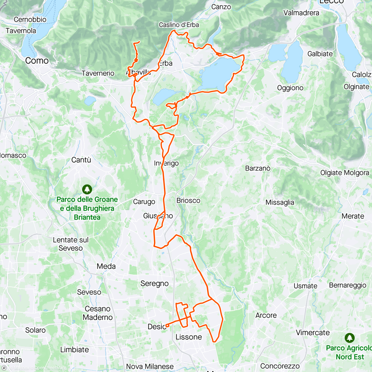 Map of the activity, Alpe del Vicerè, Castelmarte, Monguzzo