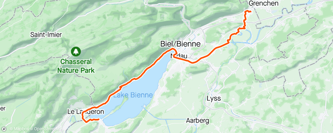 Map of the activity, Bgravelbike Training Lengnau Ehelach den Rest vergessen