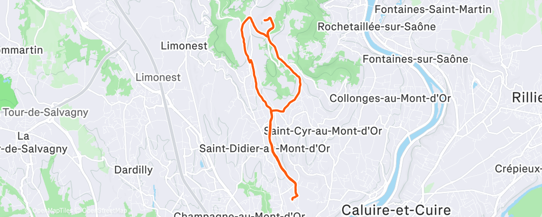 Map of the activity, Lunch run