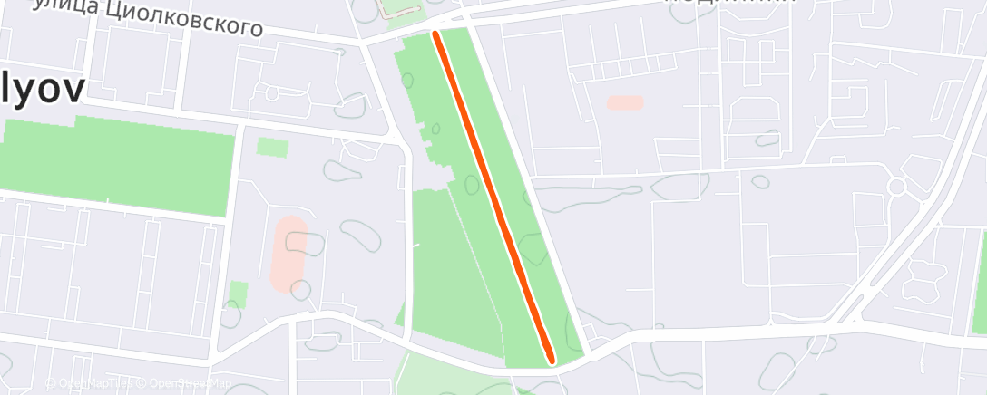 Map of the activity, Утренний забег