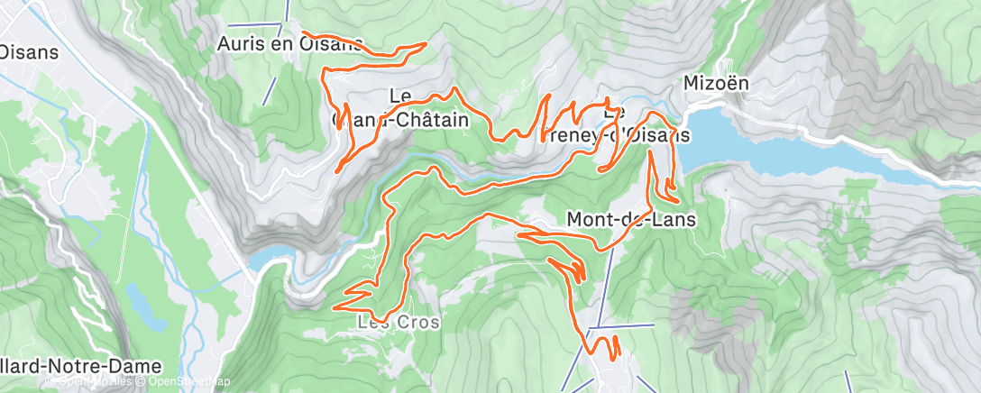 Карта физической активности (Zone 2 in the alpes)