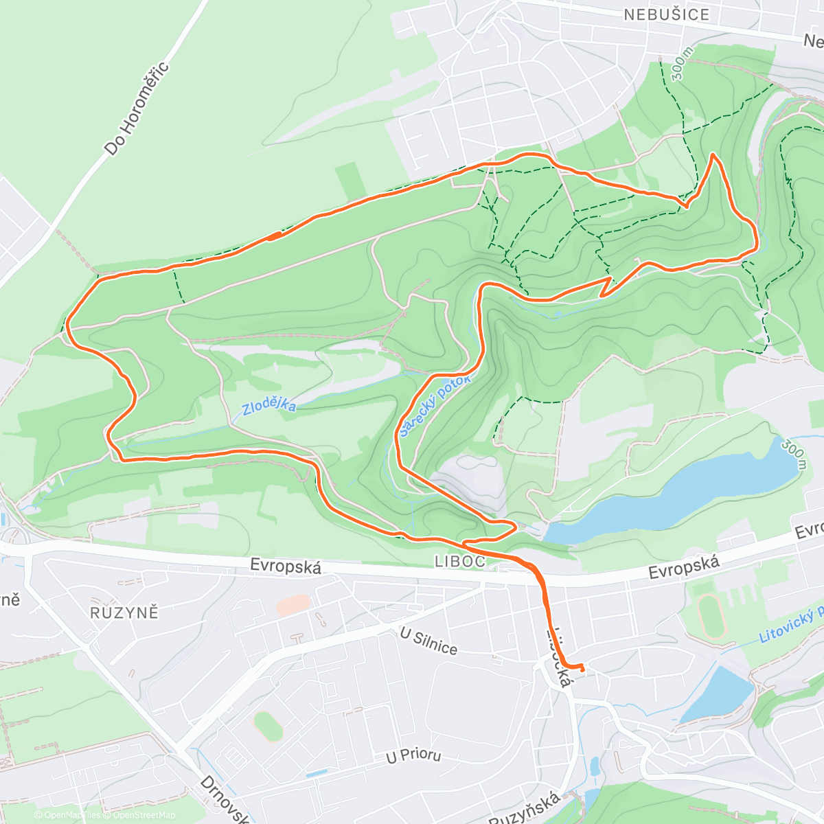 Map of the activity, Afternoon Mountain Bike Ride