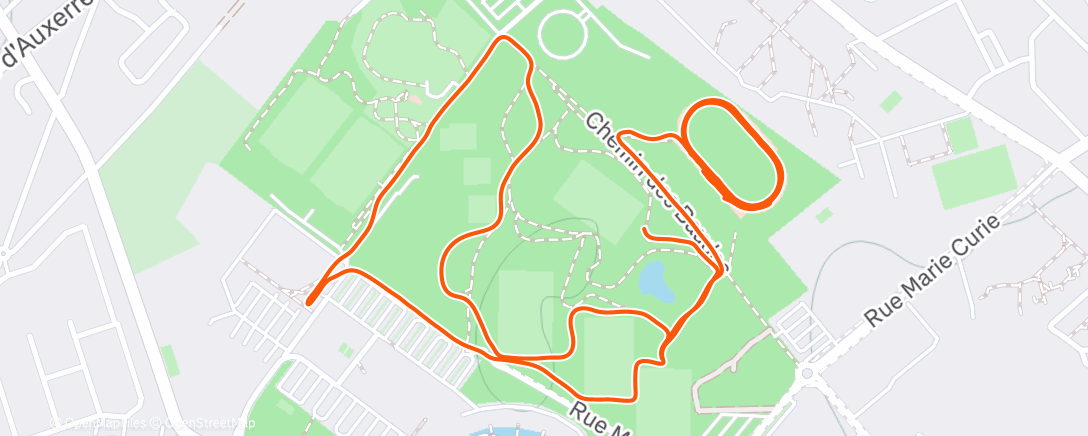 Map of the activity, Course à pied le matin