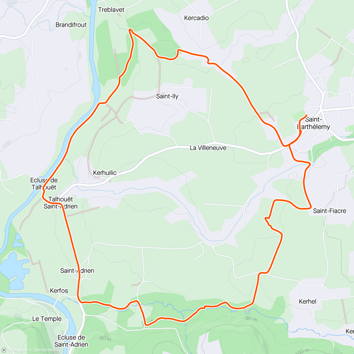 Карта физической активности (Trail le matin)