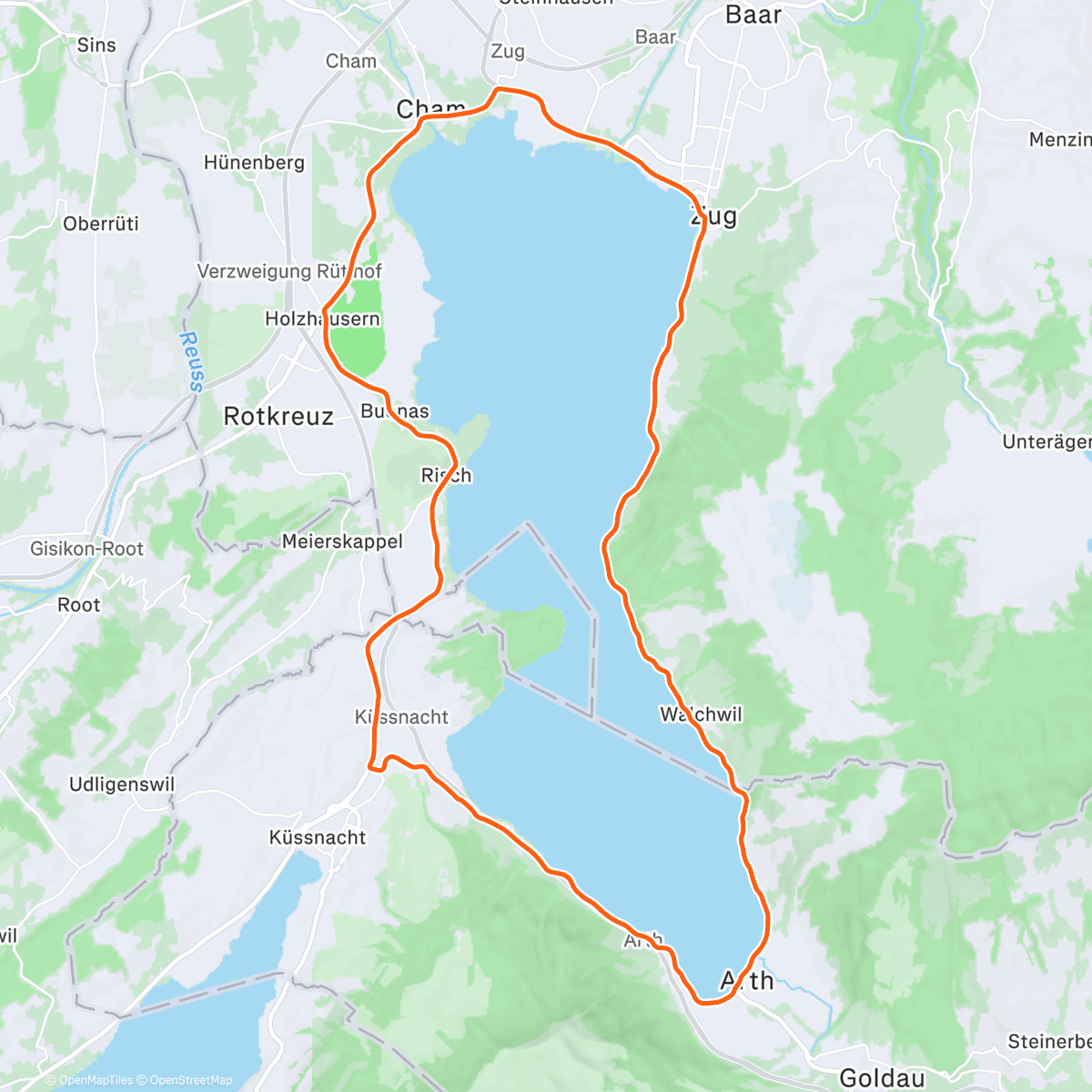 Map of the activity, ROUVY - SwissTri Zug