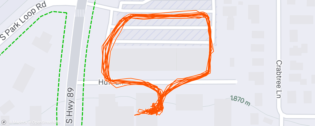 Map of the activity, Lunch Workout