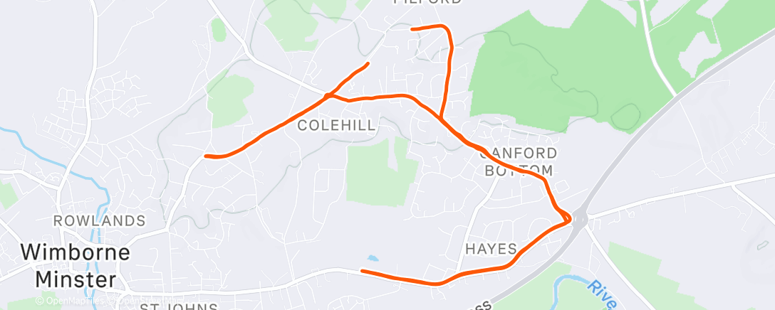 Map of the activity, Afternoon Run