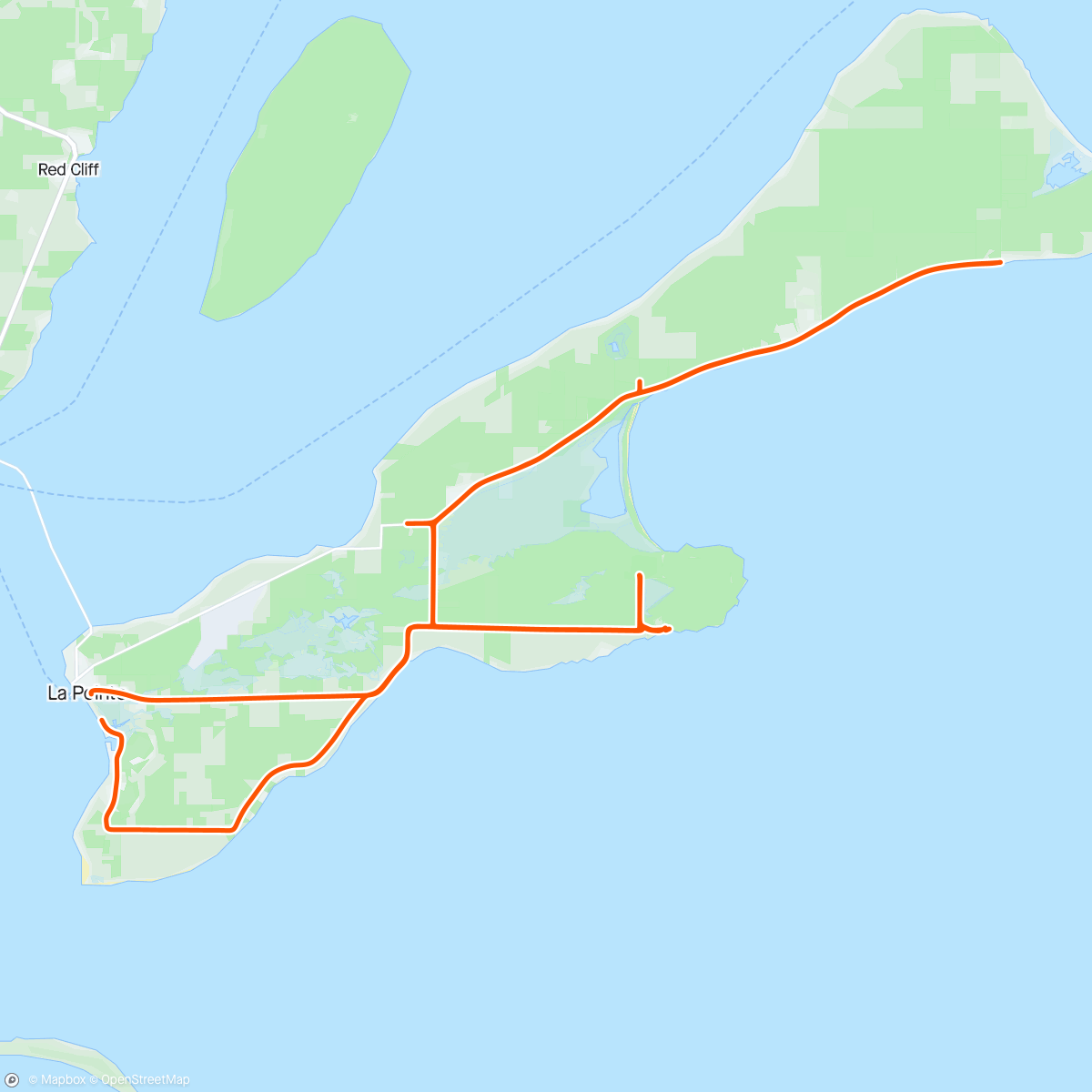 Mapa de la actividad, Madeline Island