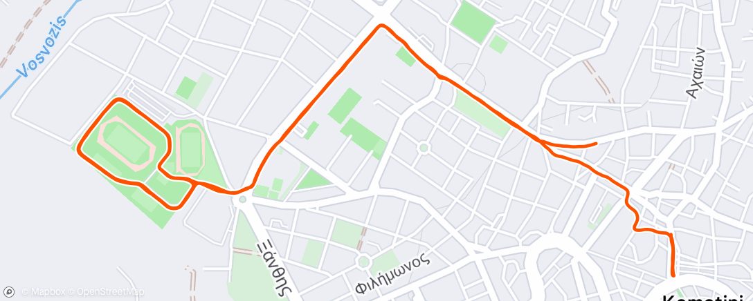 Mapa da atividade, Evening Run