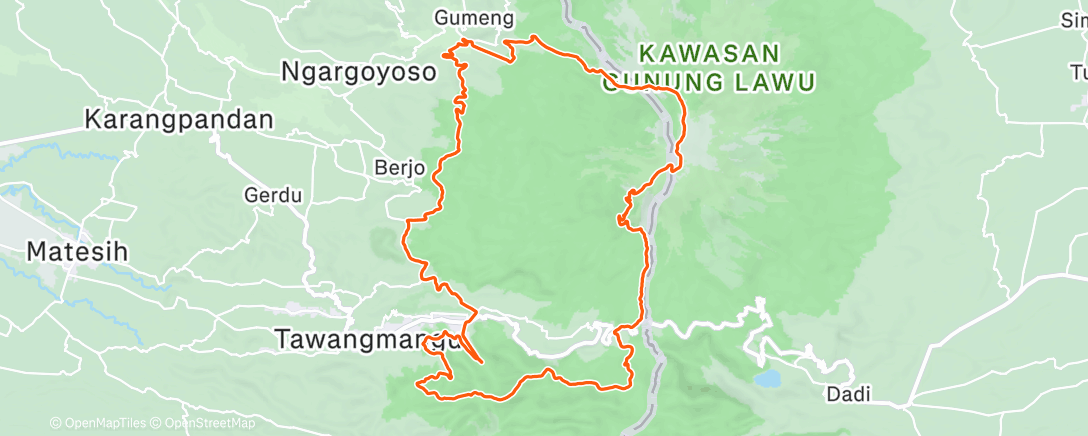 Map of the activity, Morning Trail Run
