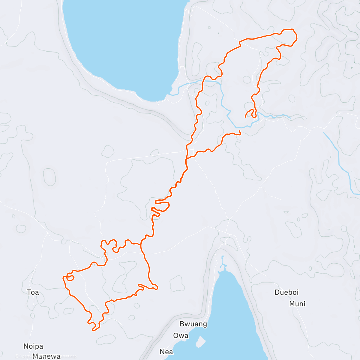 Map of the activity, Zwift - : W1D4 on Country to Coastal in Makuri Islands
